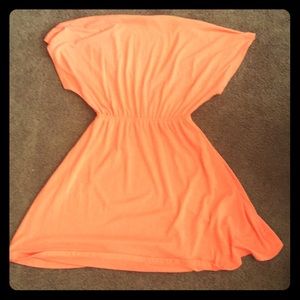 Orange, Cotton dress with elastic waist.